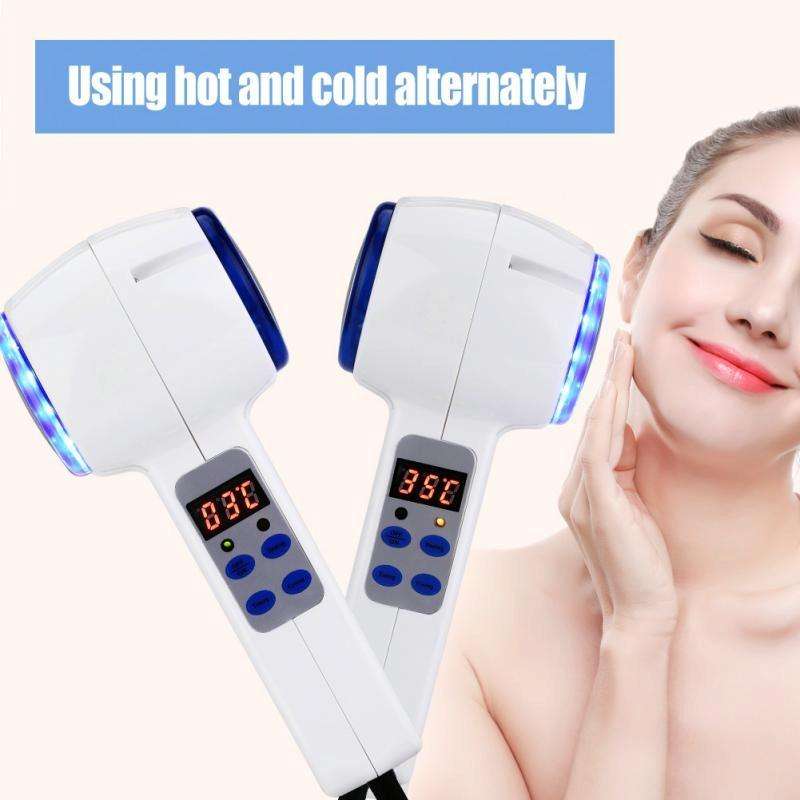 Face Care Device Hot Cold Hammer Cryotherapy Blue Photon Acne Treatment Skin Beauty Massager Lift...