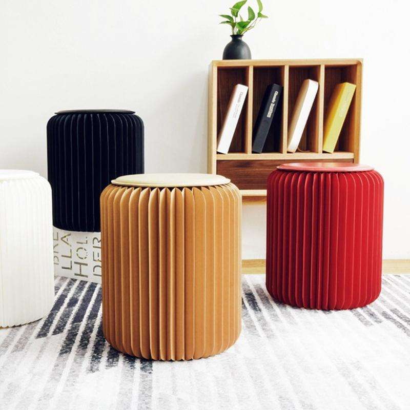 SH-236 Short Folding Paper Stool Household Multifunctional Convenient Stool(Orange)