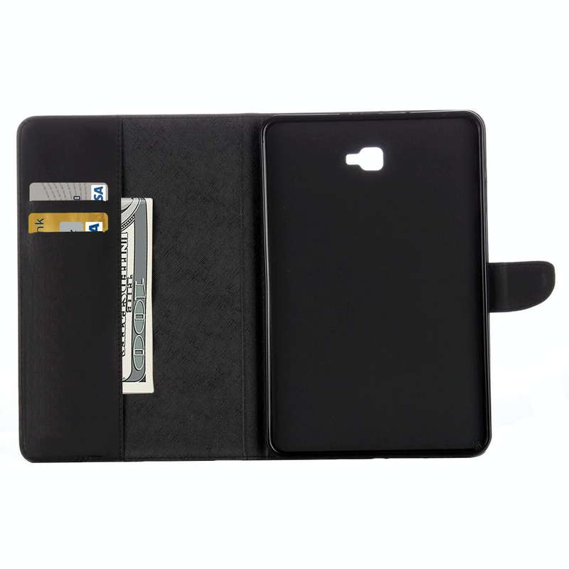 For Galaxy Tab A 10.1 (2016) / P580 Simple Style Horizontal Flip Leather Case with Holder & Card ...