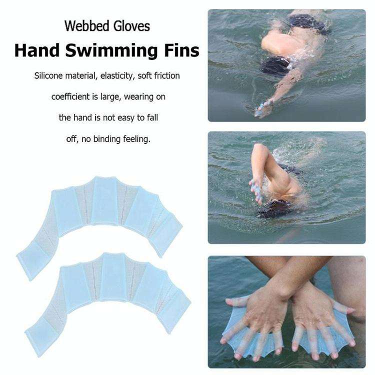 Finger Flexible Silicone Swimming Gloves (Large Size)(Green)