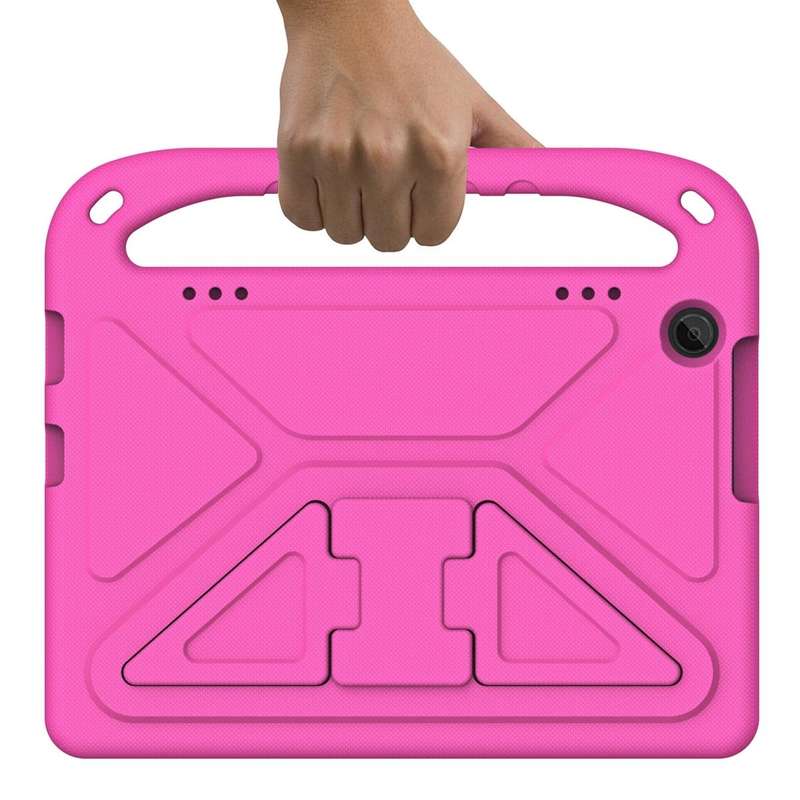 For Lenovo Tab M10 3rd Gen Handle EVA Shockproof Tablet Case with Holder(Rose Red)