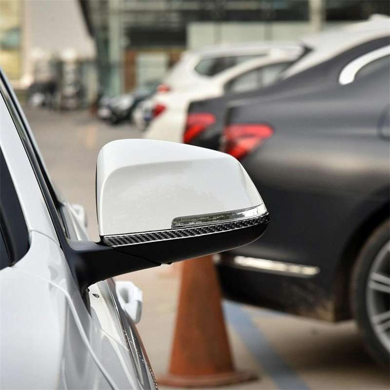 Carbon Fiber Car Rearview Mirror Bumper Strip Decorative Sticker for BMW F30 2013-2018 / F34 2013...