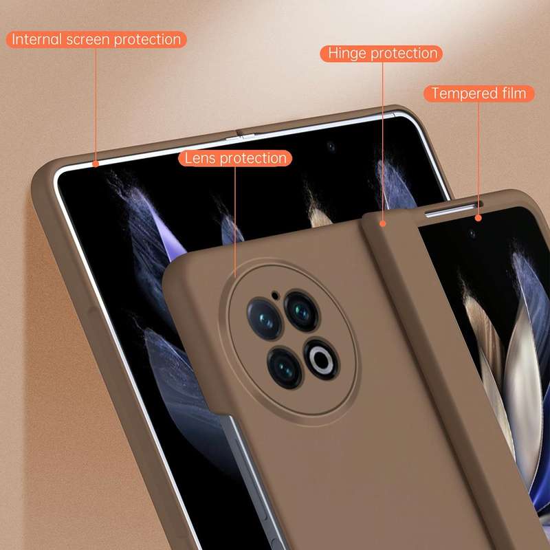 For vivo X Fold2 Extraordinary Series Hinged Folding Full Coverage Phone Case with Pen Slot & Sty...