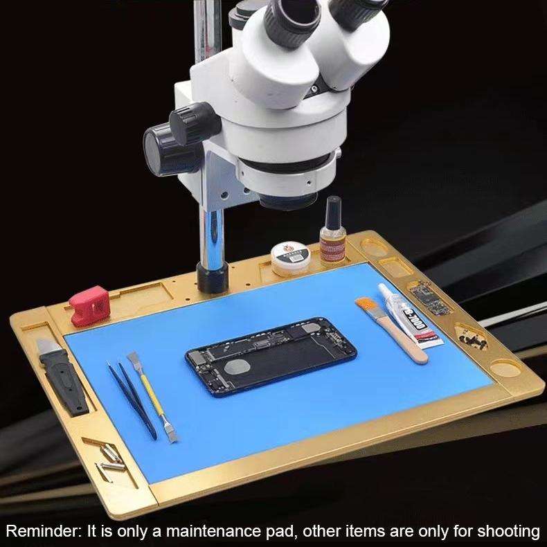 Aluminum Alloy Multi-function Microscope Base Workbench Electronic Mat Welding Blanket (Blue)