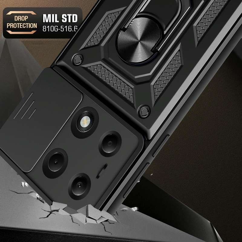 For Xiaomi Redmi Note 13 Pro 4G Global Sliding Camera Cover Design TPU Hybrid PC Phone Case(Silver)