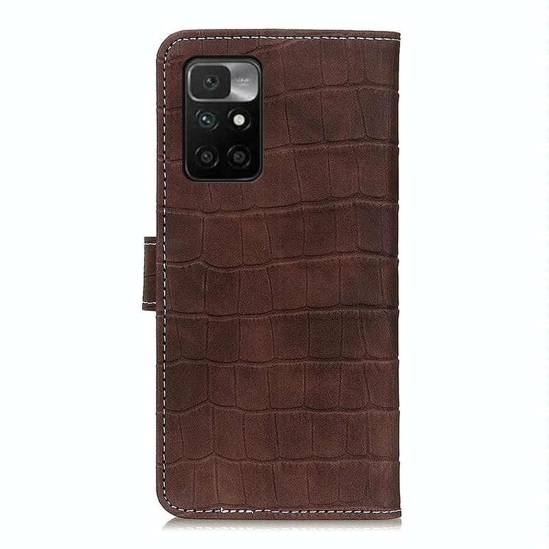 For Xiaomi Redmi 10 / Redmi Note 11 4G Magnetic Crocodile Texture Horizontal Flip Leather Case wi...