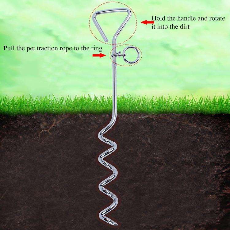 Stainless Steel Dog Spiral Tie Out 360 Degree Rotation Anti Wrap Fixed Pile Outdoor Camping Stake...