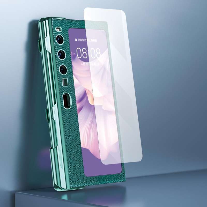 For Huawei Mate Xs 2 integrated Cross Pattern Electroplating All-inclusive Phone Case with Stand(...