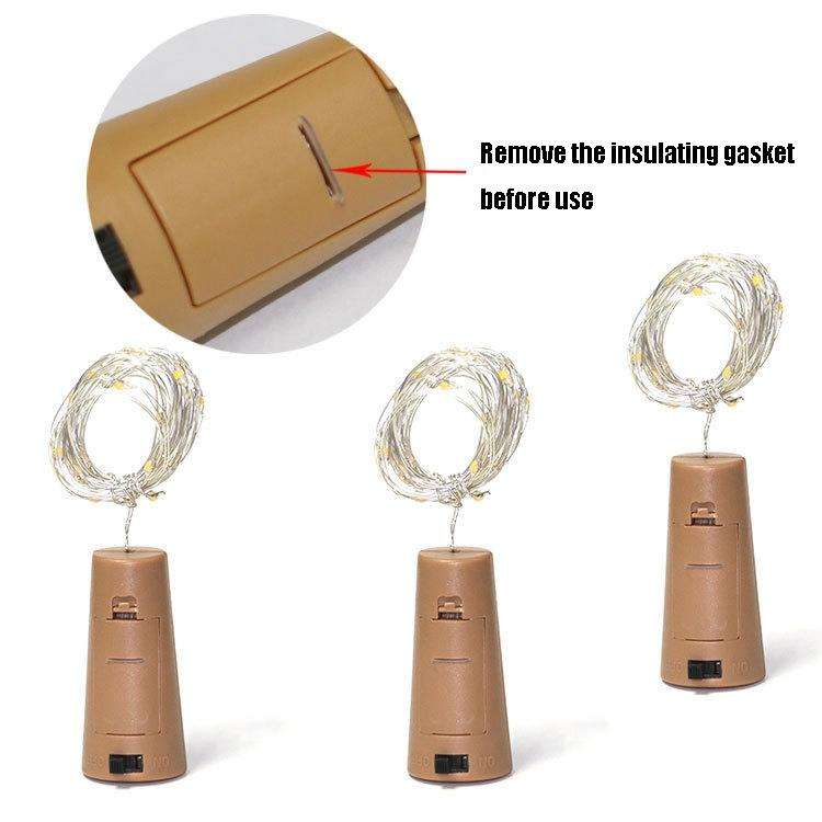 10 PCS LED Wine Bottle Cork Copper Wire String Light IP44 Waterproof Holiday Decoration Lamp, Sty...