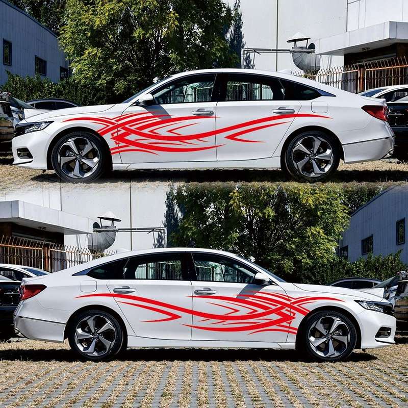 2 PCS/Set D-503 Totem Pattern Car Modified Decorative Sticker(Red)