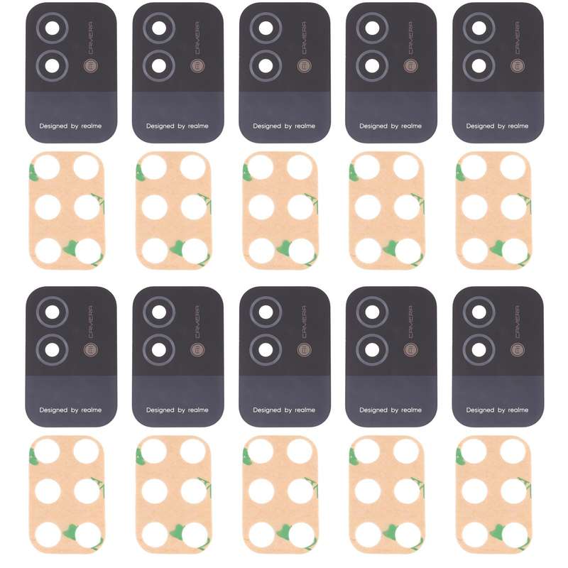 For OPPO Realme Narzo 50i RMX3235 10pcs Back Camera Lens (Black)