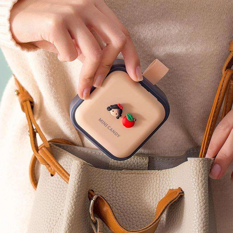 Portable Large-capacity Sealed Pill Box Cartoon Cute Week Pill Box(Small princess)