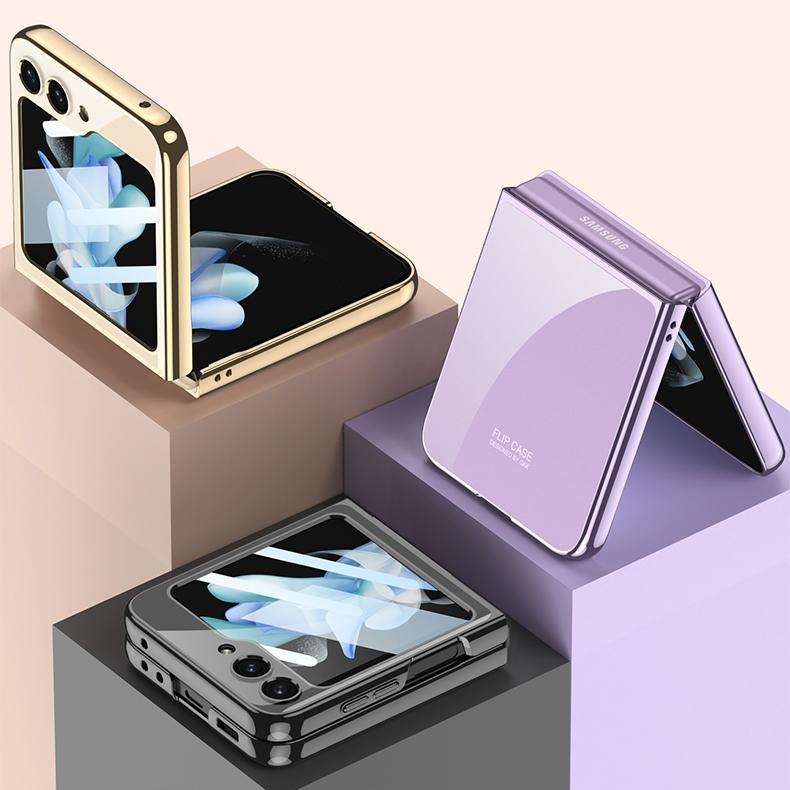 For Samsung Galaxy Z Flip5 GKK Integrated Electroplating Full Coverage Phone Case(Gold)