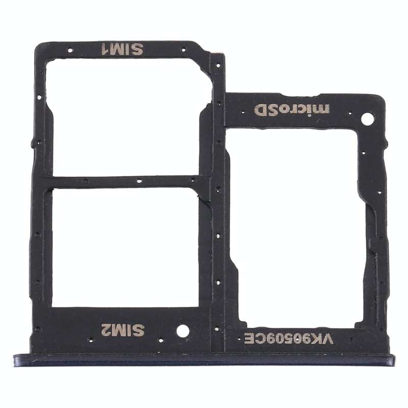 For Samsung Galaxy A2 Core SM-A260 SIM Card Tray + SIM Card Tray + Micro SD Card Tray (Black)