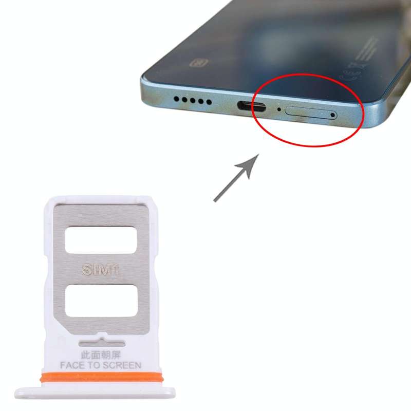 For Xiaomi Poco X6 5G Original SIM Card Tray + SIM Card Tray (White)
