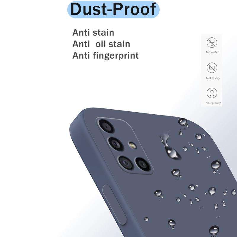 For Samsung Galaxy A71 Solid Color Imitation Liquid Silicone Straight Edge Dropproof Full Coverag...