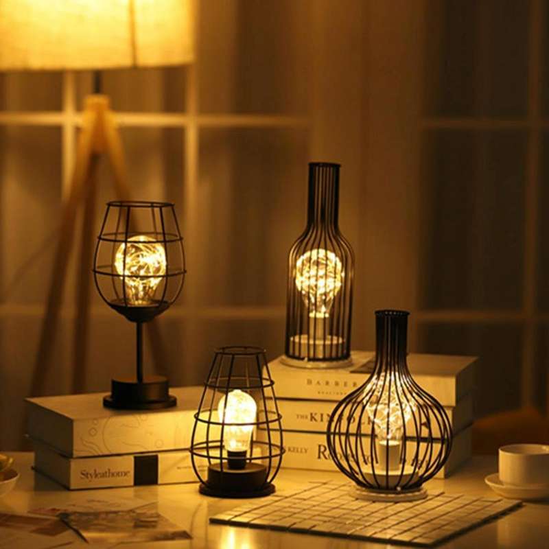 Retro Classic Iron Art LED Table Lamp Reading Lamp Night Light Bedroom Lamp Desk Lighting Home De...