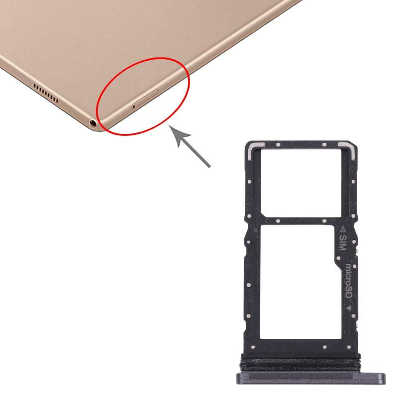 For Samsung Galaxy Tab A7 10.4 (2020) SM-T505 SIM Card Tray + Micro SD Card Tray (Black)