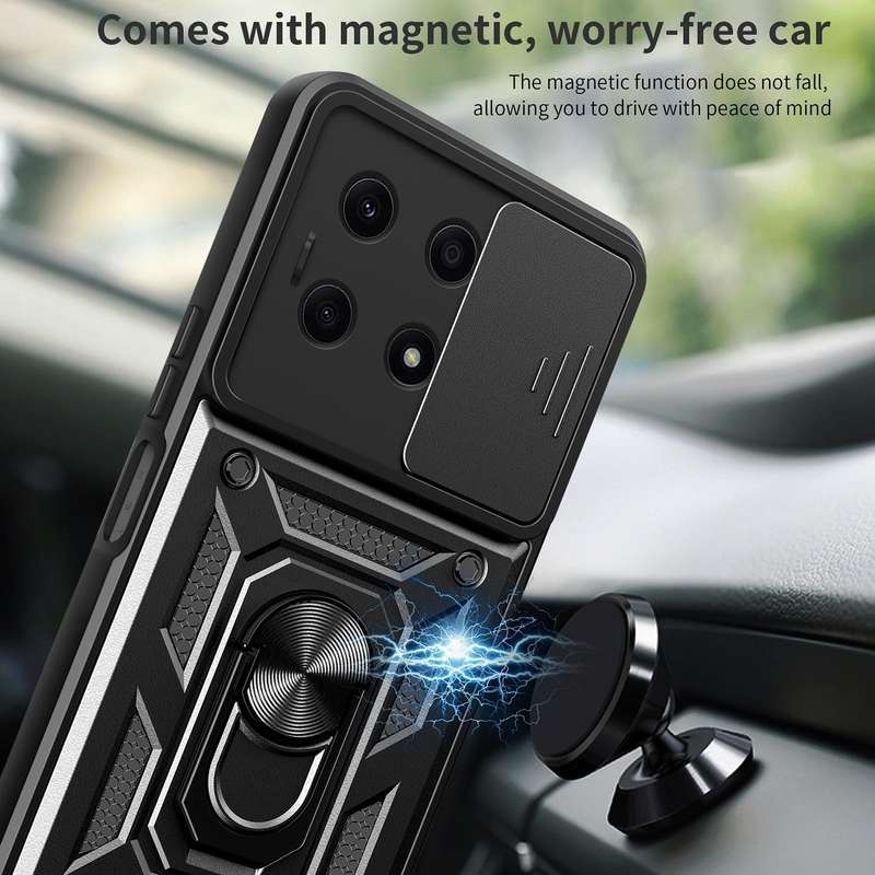 For Honor X8a 4G Sliding Camera Cover Design TPU + PC Phone Case(Silver)