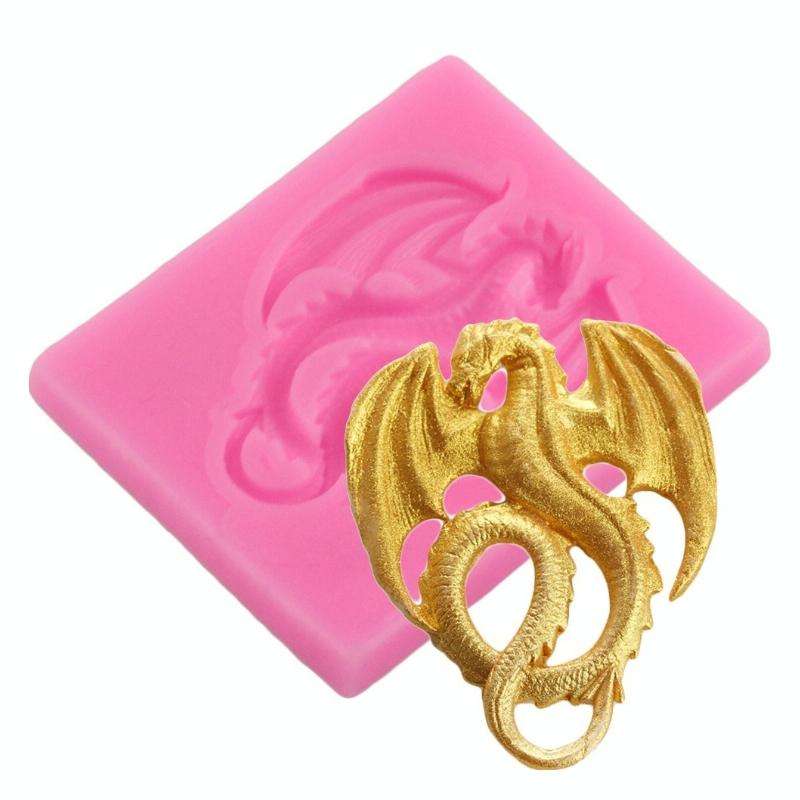 2 PCS Pterodactyl Chocolate Cake Clay Decoration DIY Silicone Mold(Large Pink)