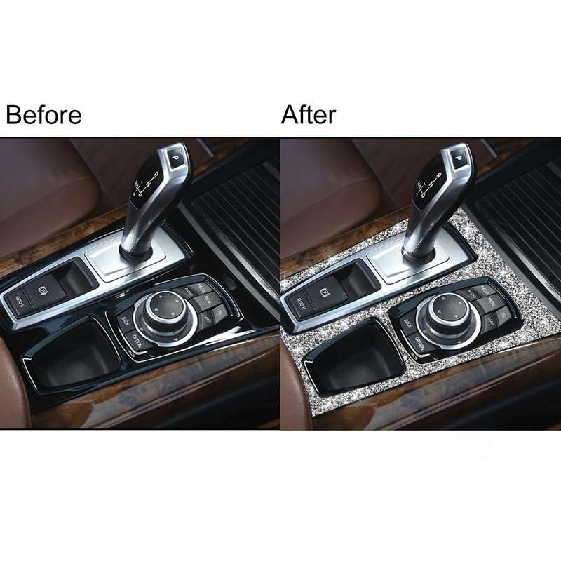 For BMW X5 E70 2008-2013 / X6 E71 2009-2014 Car Gear Panel Diamond Decoration Sticker, High Confi...