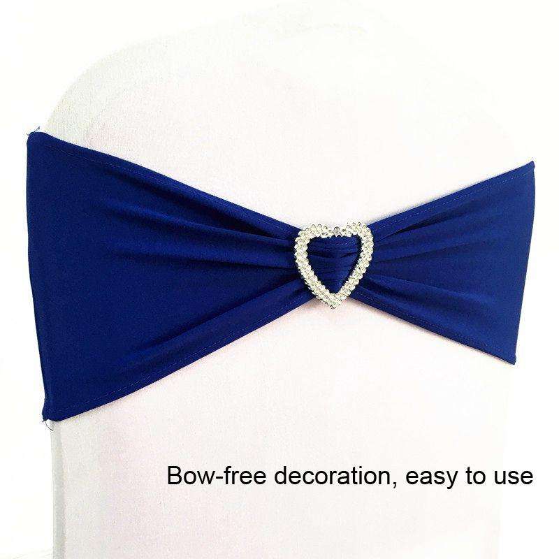 15x35cm Tie-Free Stretch Chair Back Flower Bow Chair Cover Hotel Chair Back Strap Decoration(Gold)