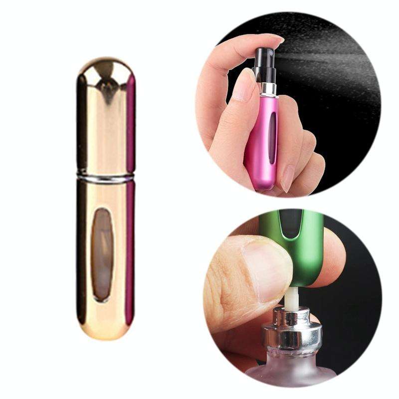 Portable Mini Aluminum Refillable Perfume Bottle Spray Empty Cosmetic Containers Atomizer, Capaci...