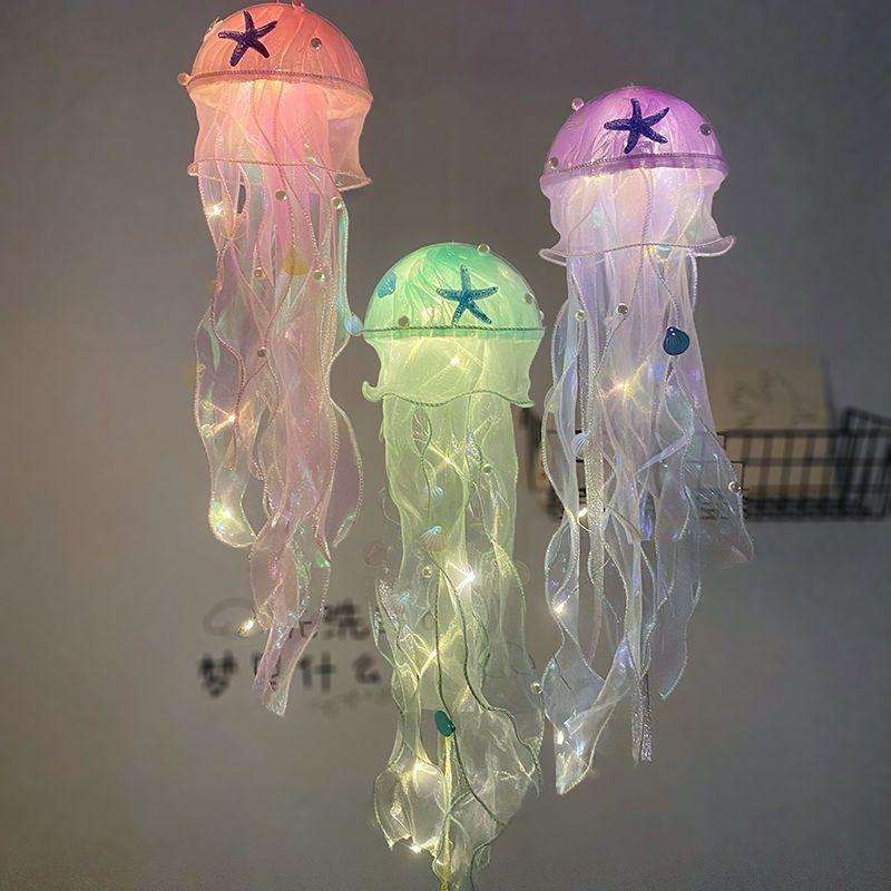 Luminous Jellyfish Lamp Finished Night Light Room Decoration Ambient Light(Random Color)