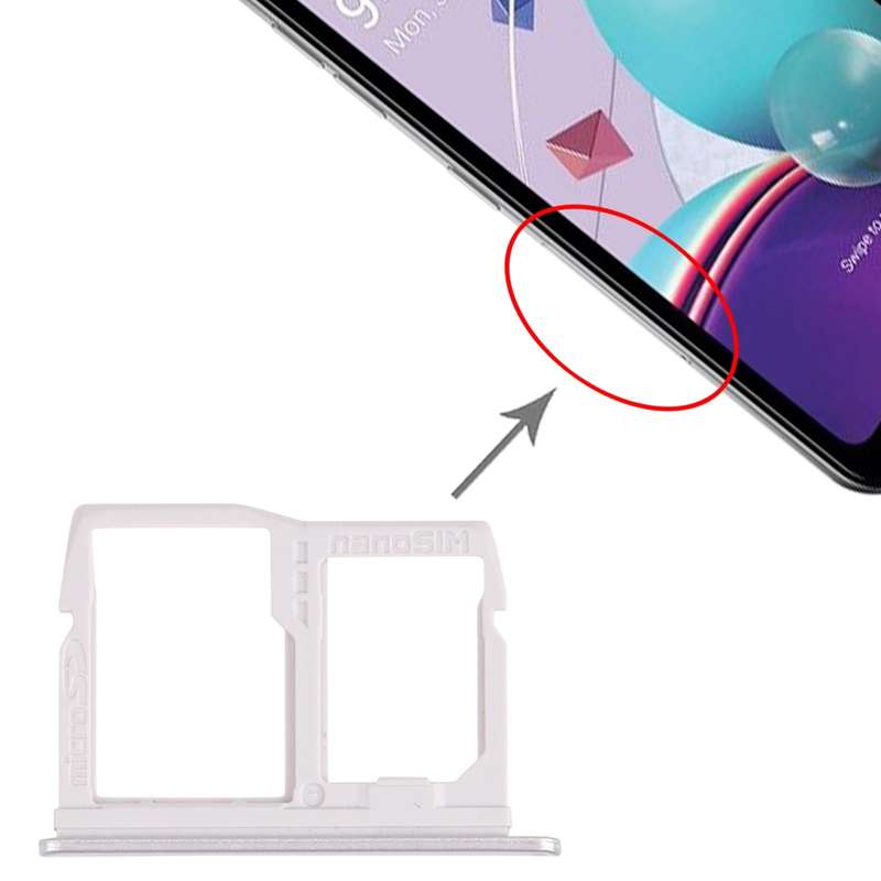 Nano SIM Card Tray + Micro SD Card Tray for LG K31 LM-K300Q, LMK300, LGL355DL (Silver)