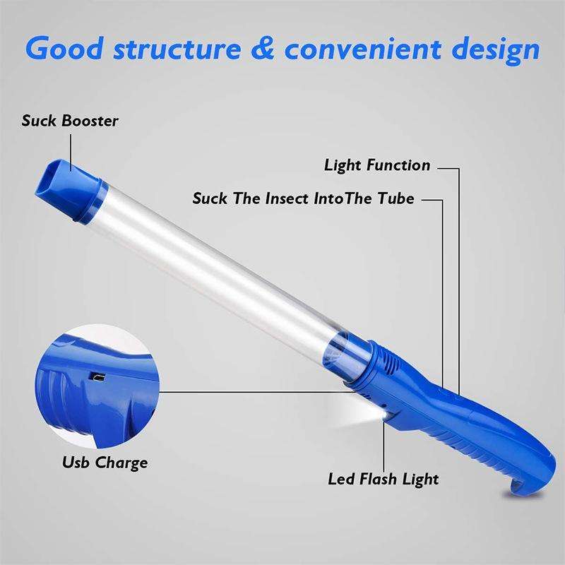 SK818 USB Charging Insects Bugs Suction Traps Electric Pest Spider Catcher with LED Light(Blue)