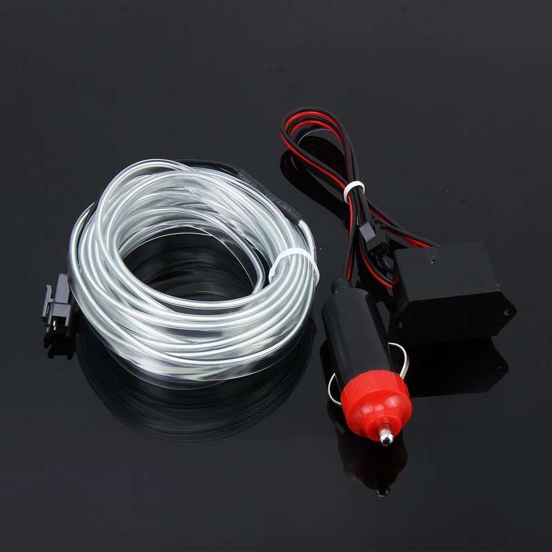 Waterproof Flat Flexible Car Strip Light with Driver for Car Decoration, Length: 5m (Ice Blue Light)