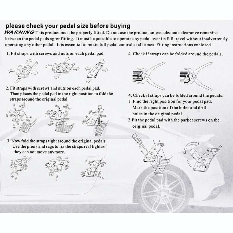 CS-321 3 in 1 Non-Slip Manual Car Truck Pedals Foot Brake Pad Cover Set (Blue)