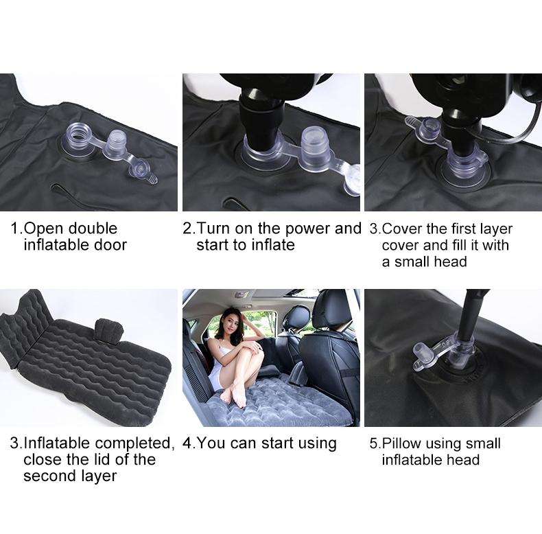 Universal Car Travel Inflatable Mattress Air Bed Camping Back Seat Couch, Size: 90 x 135cm(Grey)
