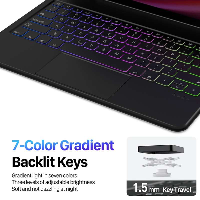 For Samsung Galaxy Tab S9+ / S8+ / S7+ DUX DUCIS MK Series Floating Magnetic Keyboard Tablet Leat...