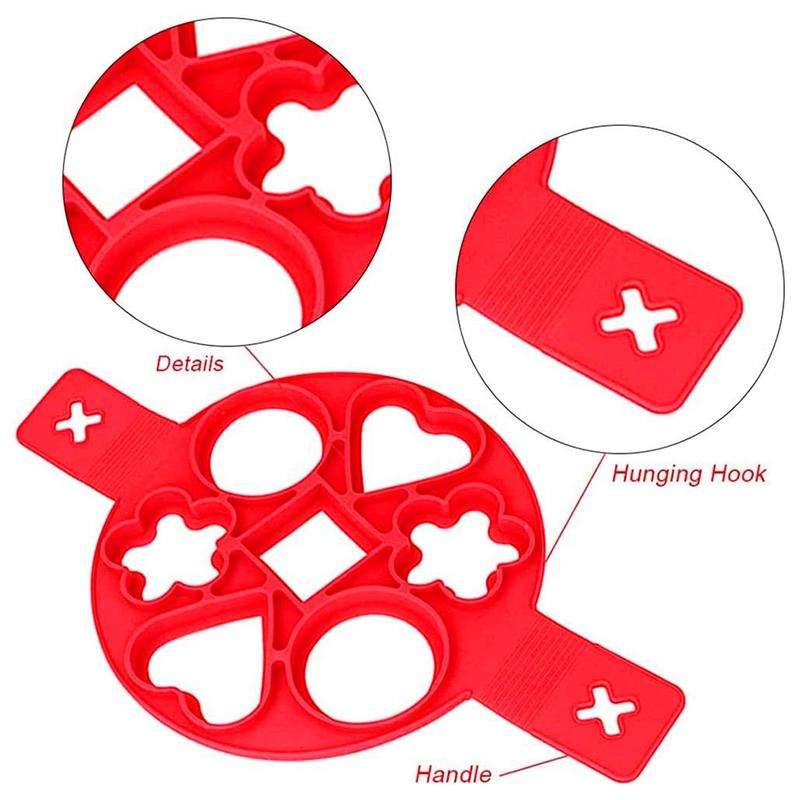 Nonstick Cooking Tool Egg Ring Maker Egg Silicone Mold Pancake Cheese Egg Cooker Pan Flip Kitchen...