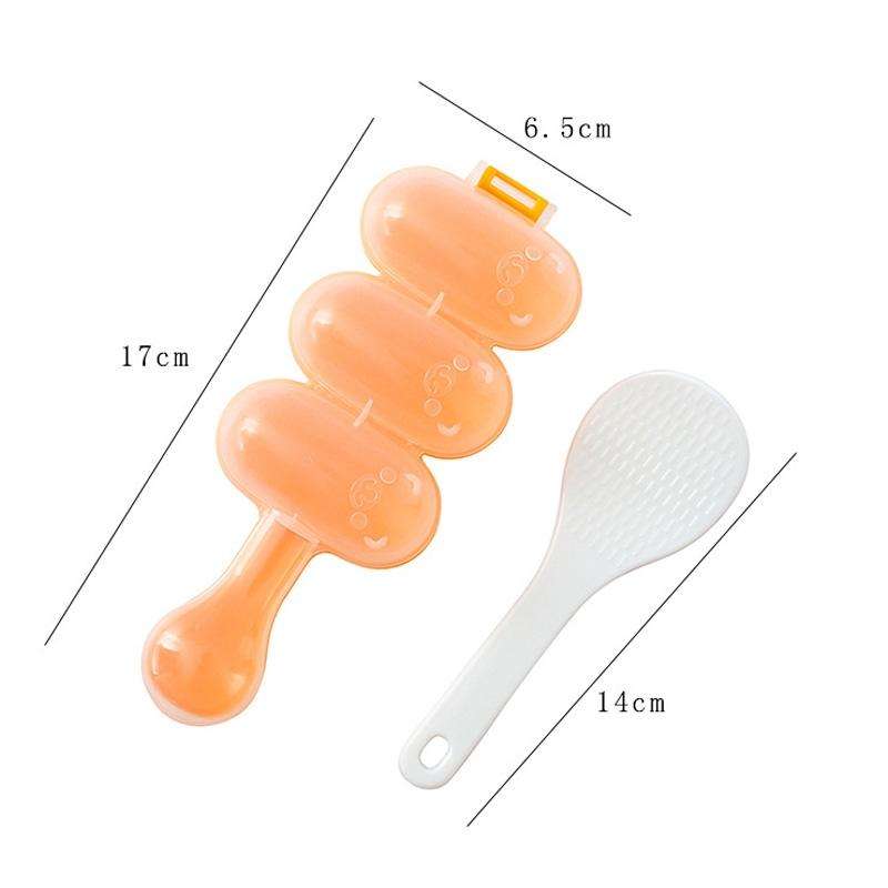 Cute Style Food-grade Sushi Rice Ball Shaker Mold with Spoon for Kids, Random Color Delivery