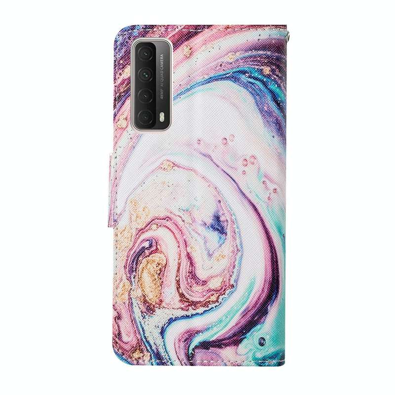 For Huawei P smart 2021 Colored Drawing Pattern Horizontal Flip Leather Case with Holder & Card S...