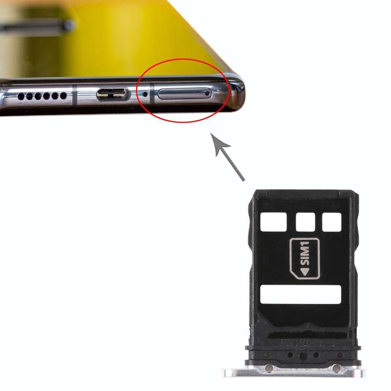 SIM Card Tray + NM Card Tray for Huawei P40 Pro+ (Silver)
