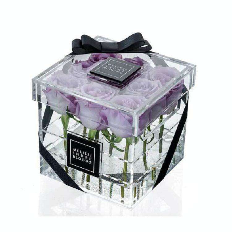 Square Transparent Acrylic Gift Box Flower Box, Specification: 9 Holes