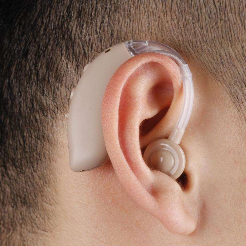 GM-105 Smart Noise Cancelling Ear-hook Rechargeable Elderly Hearing Aids, Spec: EU Plug(Blue)