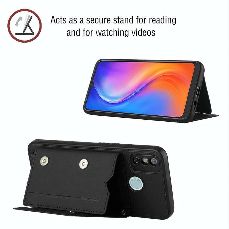 For Tecno Spark 6 Go / Go 2020 Skin Feel PU + TPU + PC Phone Case(Black)