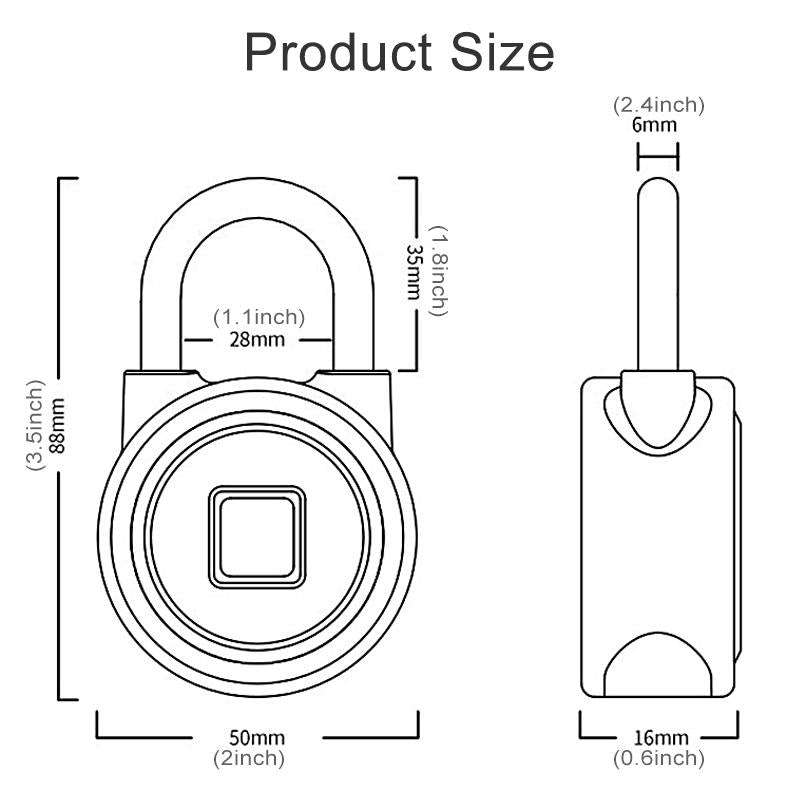 Waterproof Intelligent Bluetooth Fingerprint Padlock Remote Unlocking for iOS / Android(Silver)