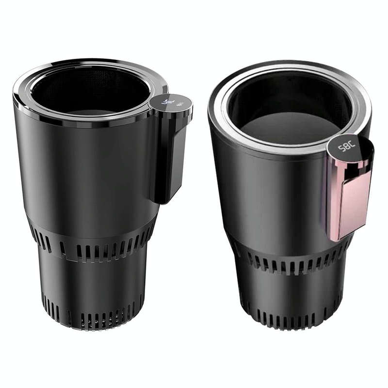 2-in-1 Smart Car Cup Cooler Outdoor Travel Heater Portable Auto Mini Refrigerator 12V Cooling Hea...