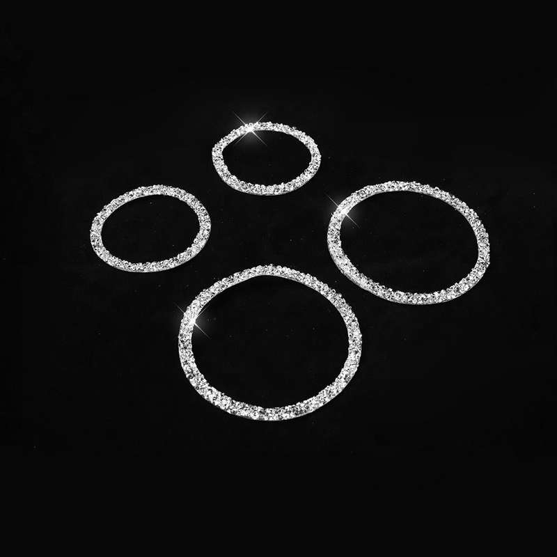 For BMW Series 3 E46 1998-2005 Car Horn Circle Diamond Decoration Sticker, Left and Right Drive