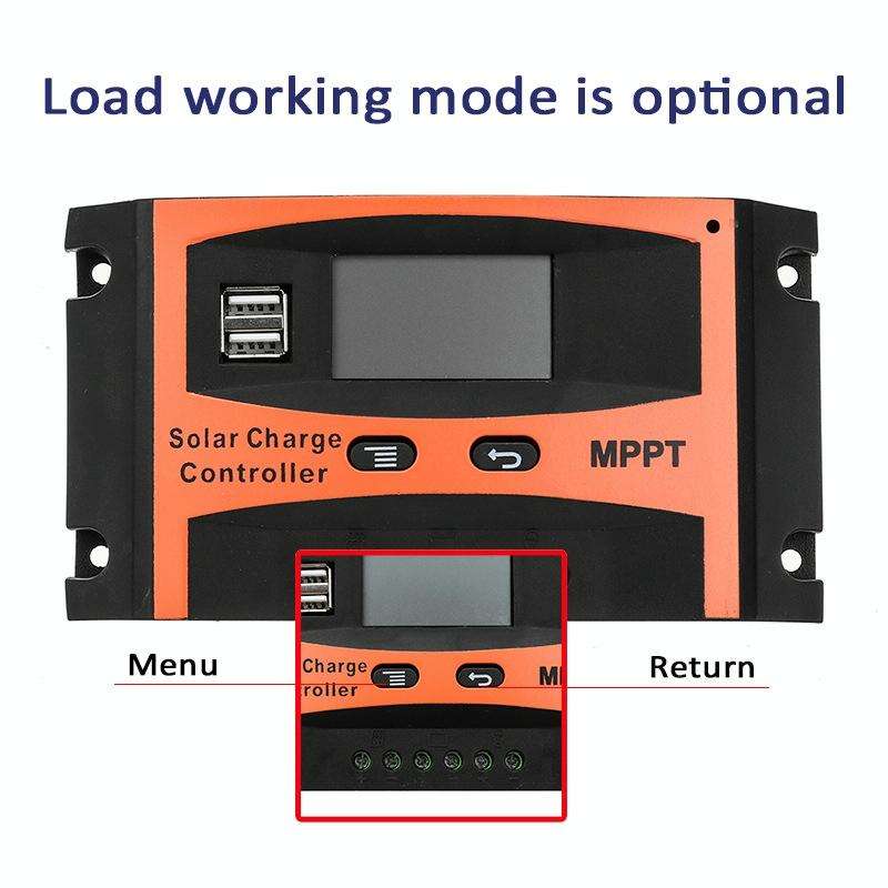 MPPT 12V/24V Automatic Identification Solar Controller With USB Output, Model: 50A