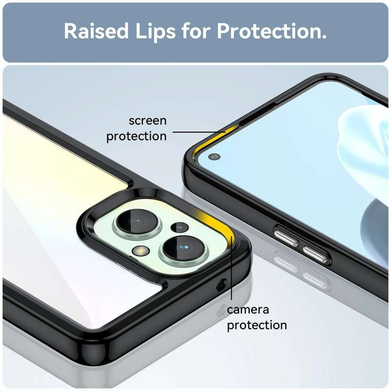 For OPPO A96 5G Colorful Series Acrylic + TPU Phone Case(Black)