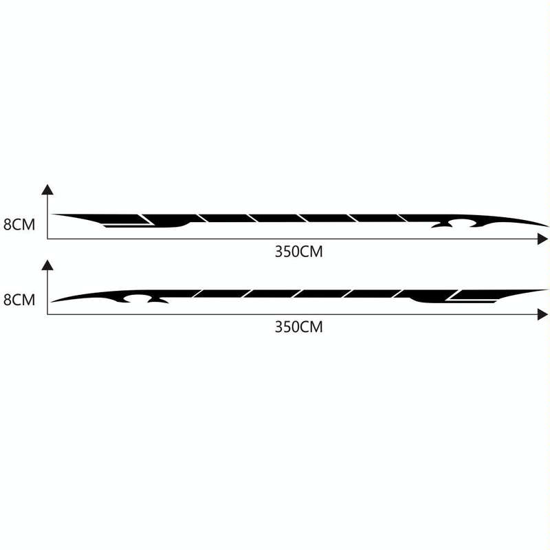 2 PCS/Set D-178 Waistline Pattern Car Modified Decorative Sticker(Black)
