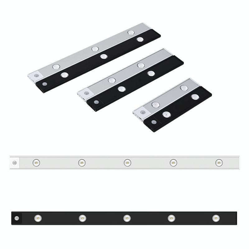 Ultra-thin Smart LED Human Body Sensor Light Bar, Length: 40cm(Piano Black)