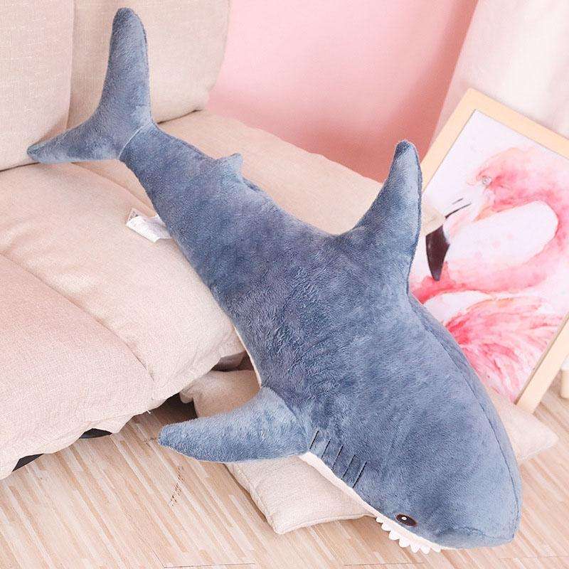 Plush Stuffed Toy Shark Kids Toys Boys Girls Animal Reading Pillow for Birthday Gifts, Height:80c...