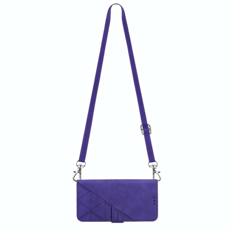 For OPPO Reno7 5G / Find X5 Lite Crossbody 3D Embossed Flip Leather Phone Case(Purple)